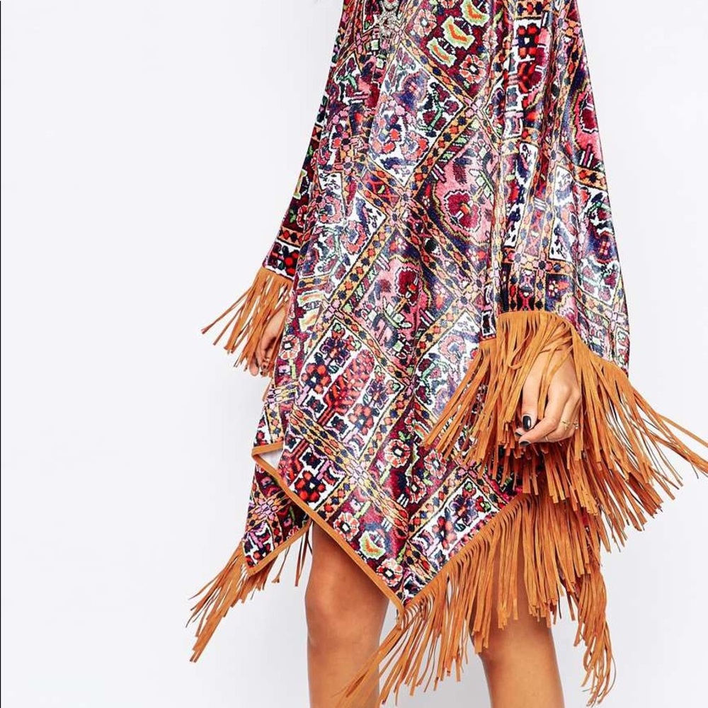 Jaded London Velvet Poncho Cape Festival Coat